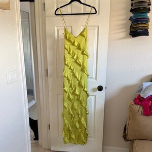 Lime Green Ruffle Maxi Dress